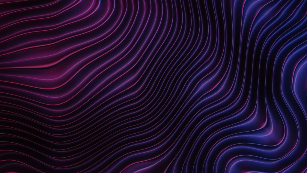抽象漩涡 黑暗 波浪 紫蓝渐变 流动线条 4k