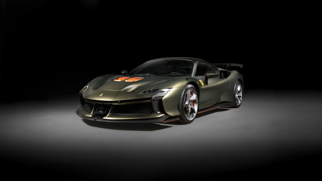 法拉利 SF90 XX Spider 哑光墨绿 跃马徽标 超跑 4k