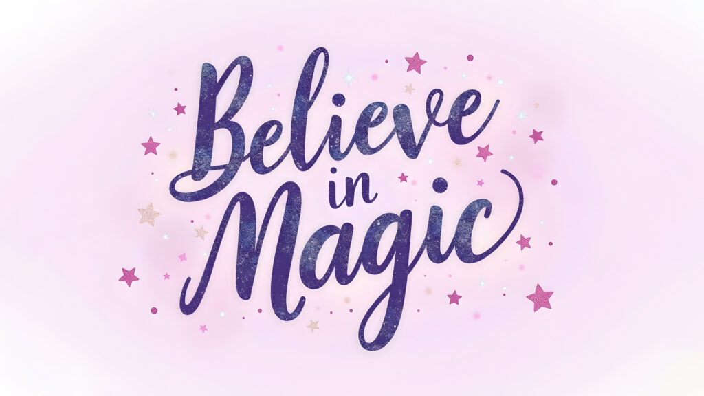 Believe in Magic 手写字体 梦幻 星星 甜美 5k