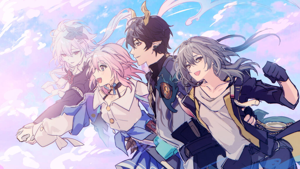 崩坏星穹铁道 角色插画 并肩前行 粉蓝渐变 4k