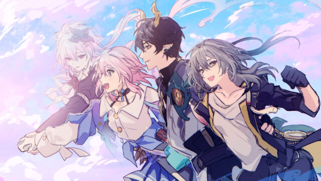 崩坏星穹铁道 角色插画 并肩前行 粉蓝渐变 4k