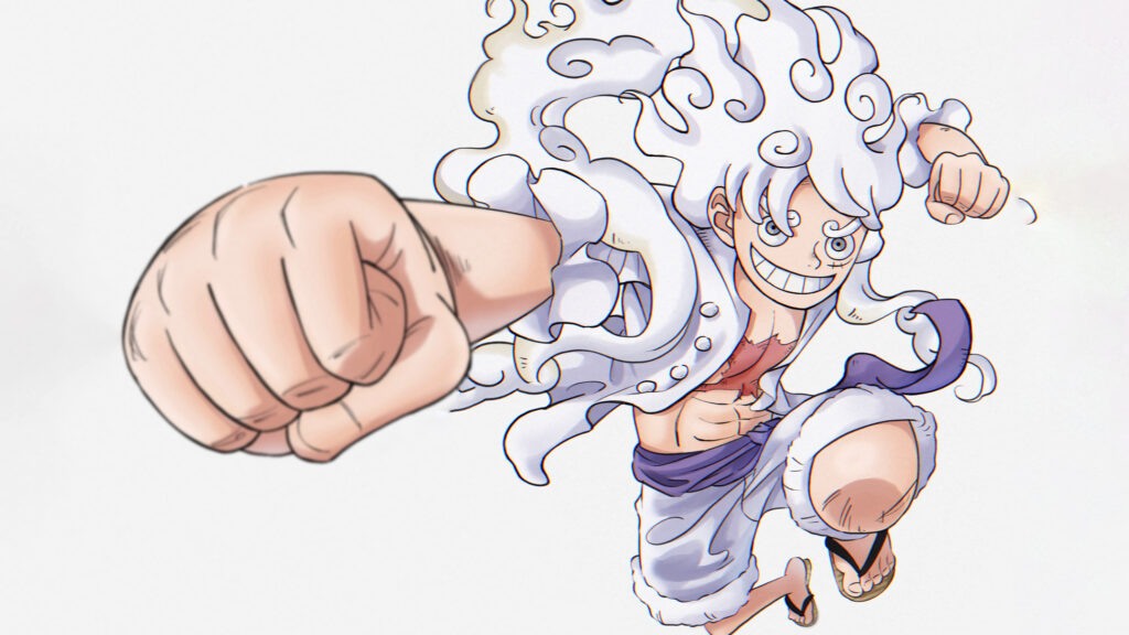 路飞 拳击 前冲 咧嘴笑 战斗姿态 5k